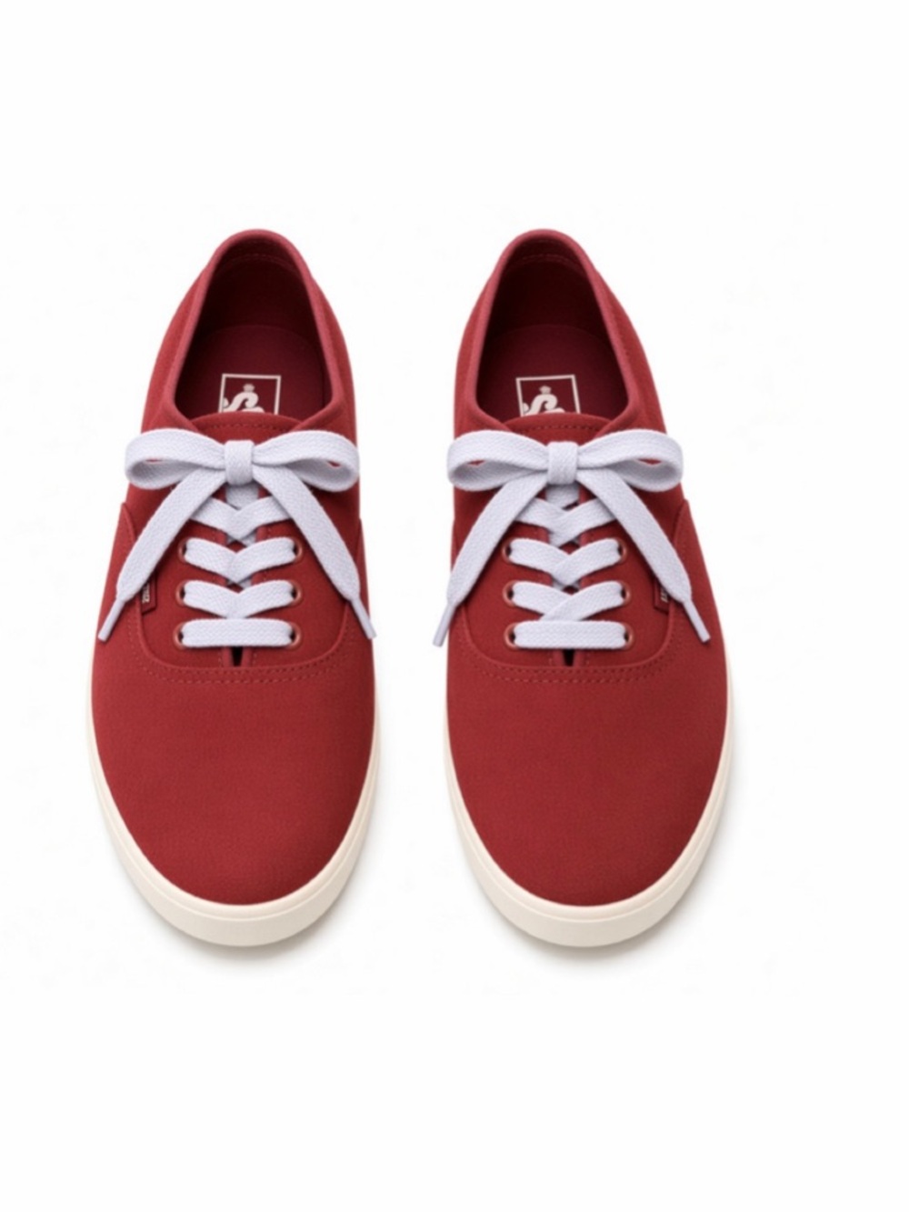 NEW Vans Authentic Suede Pomegranate/Snow White Lace Up Sneaker SZ-9.5